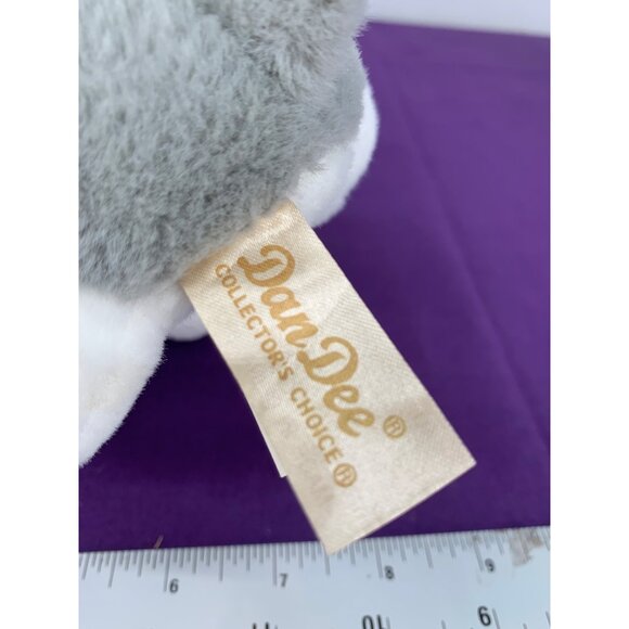 DanDee Small Gray White Terrier Husky Dog Blue White Rabbit Ears Easter Plush St - Picture 6 of 10